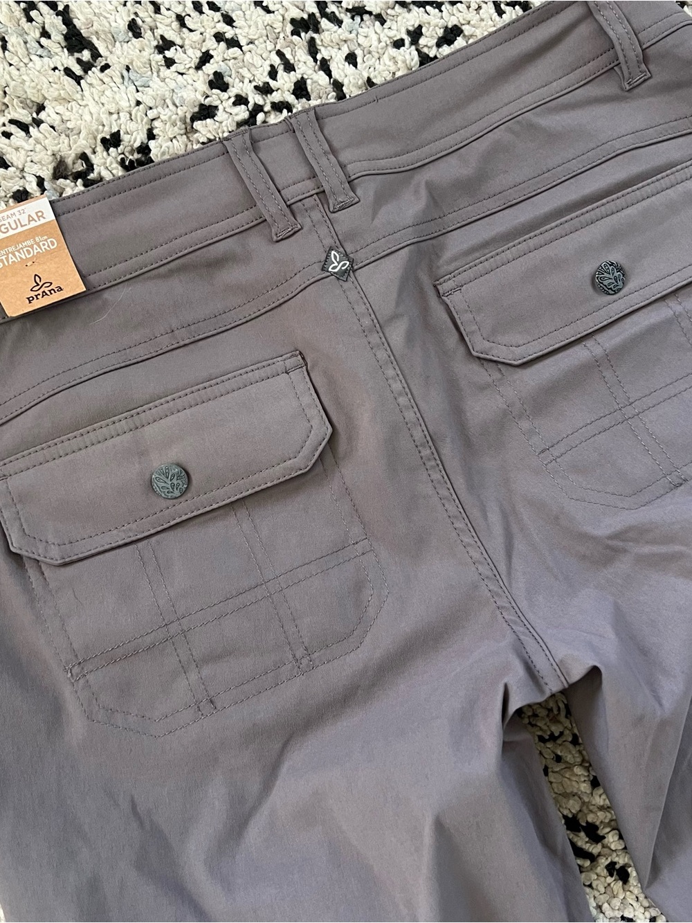 PrAna Halle Pants Grey Moonrock Roll Up Hiking Convertible Women’s 12 New - Picture 8 of 16